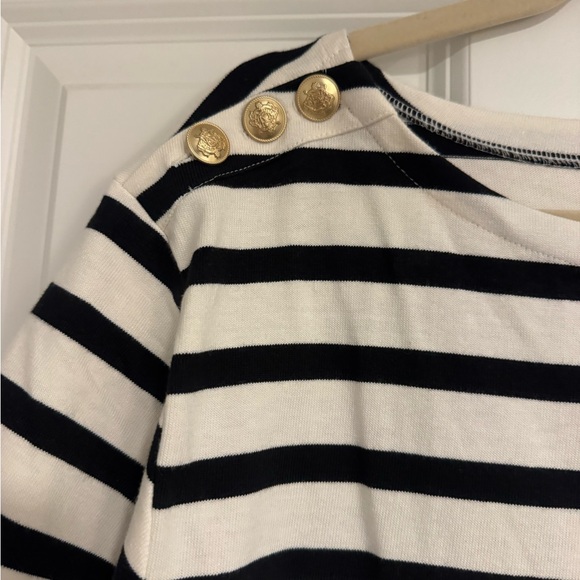 NWT J. Crew Mariner Cloth Striped Dress with Gold Buttons - Picture 3 of 6